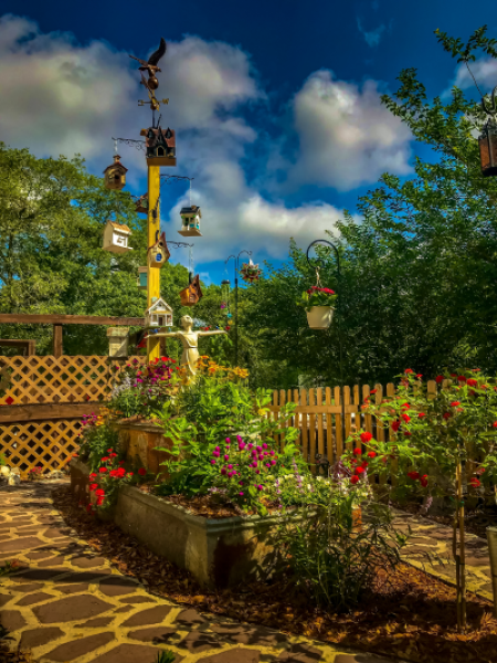 Custom butterfly garden designed by the experts at Creative Outdoor Design.